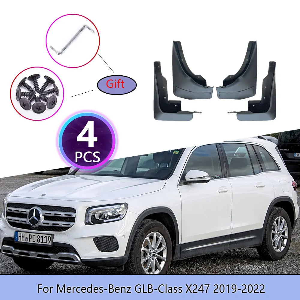 

4PCS Car Mudguards For Mercedes-Benz GLB-Class X247 2019~2022 Screw Cladding Splash Durable Flaps Mudflap Wheel Accessories