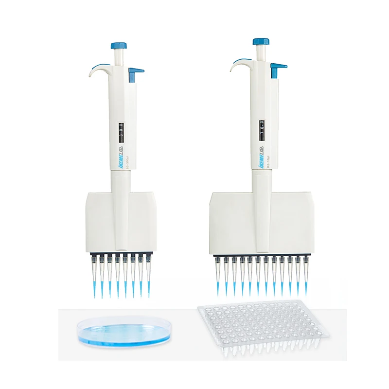 IKEME Pipette 8/12-Multi-Channel Pipeta Half Sterilized Manual Digital Adjustable Pipettor Laboratory Pipette