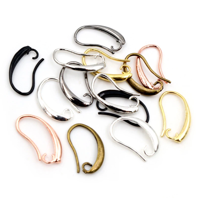 13x19mm 20pcs High Quality Black Silver Gold Plated Brass French Earring Hooks Wire Settings Base Settings Whole Sale