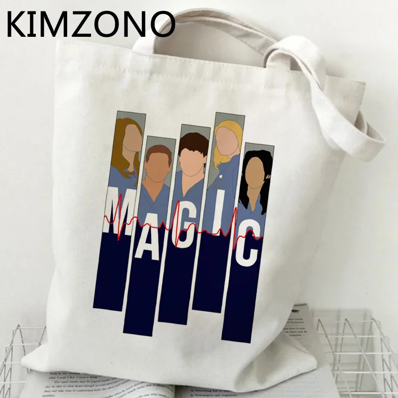 Greys Anatomy shopping bag cotton tote eco shopper grocery bag boodschappentas reusable sac cabas custom