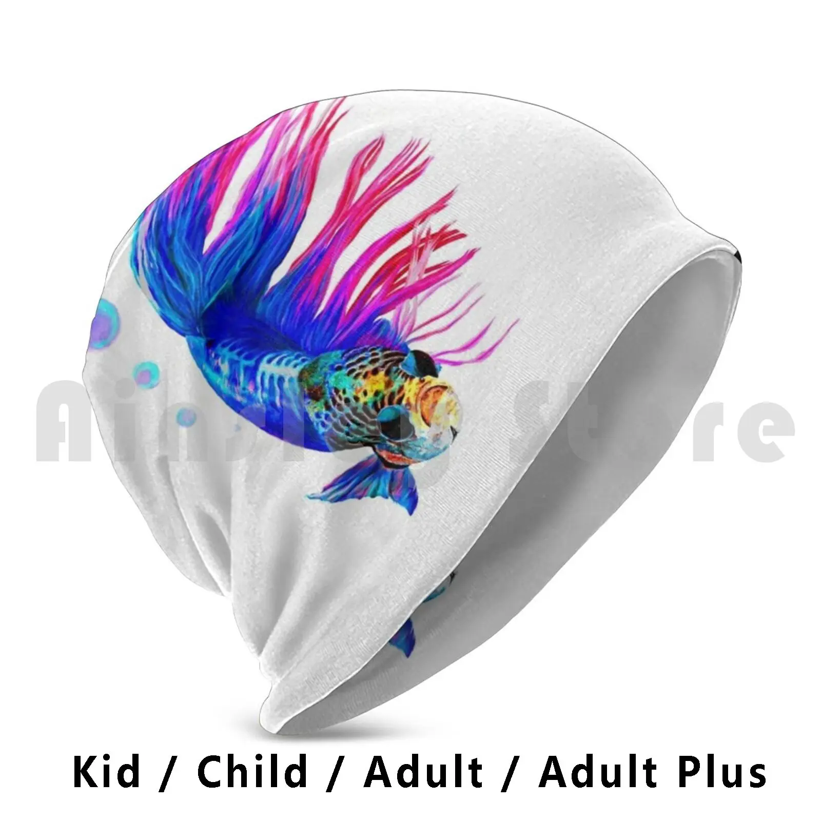 Betta Fish-A Splash In The Water Beanies Knit Hat Hip Hop Fish Betta Betta Fish Aquarium Pet Cute Animal