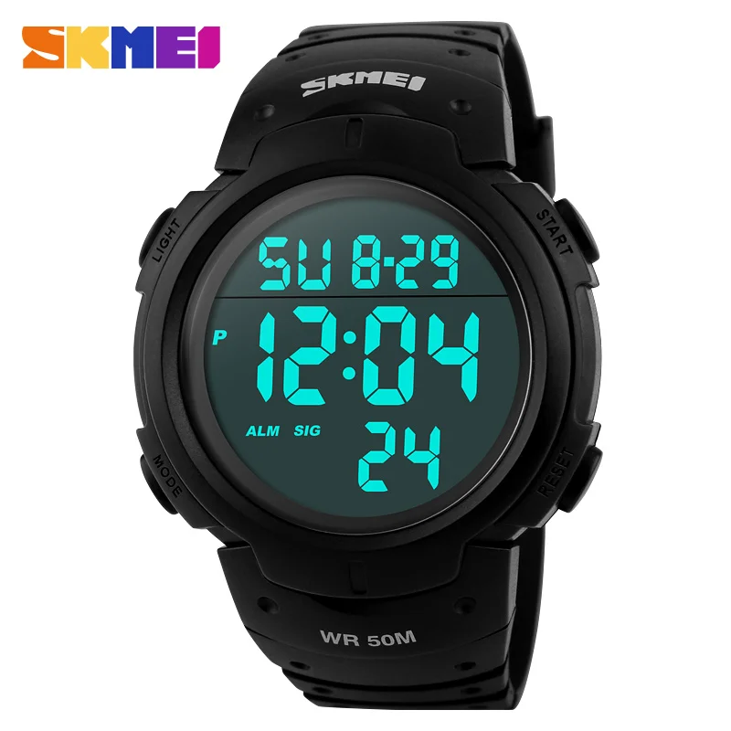 

SKMEI Luxury Brand Men Watch Outdoor Sport Digital Electronics Wristwatches Military PU Strap Waterproof Clock Relogio Masculino