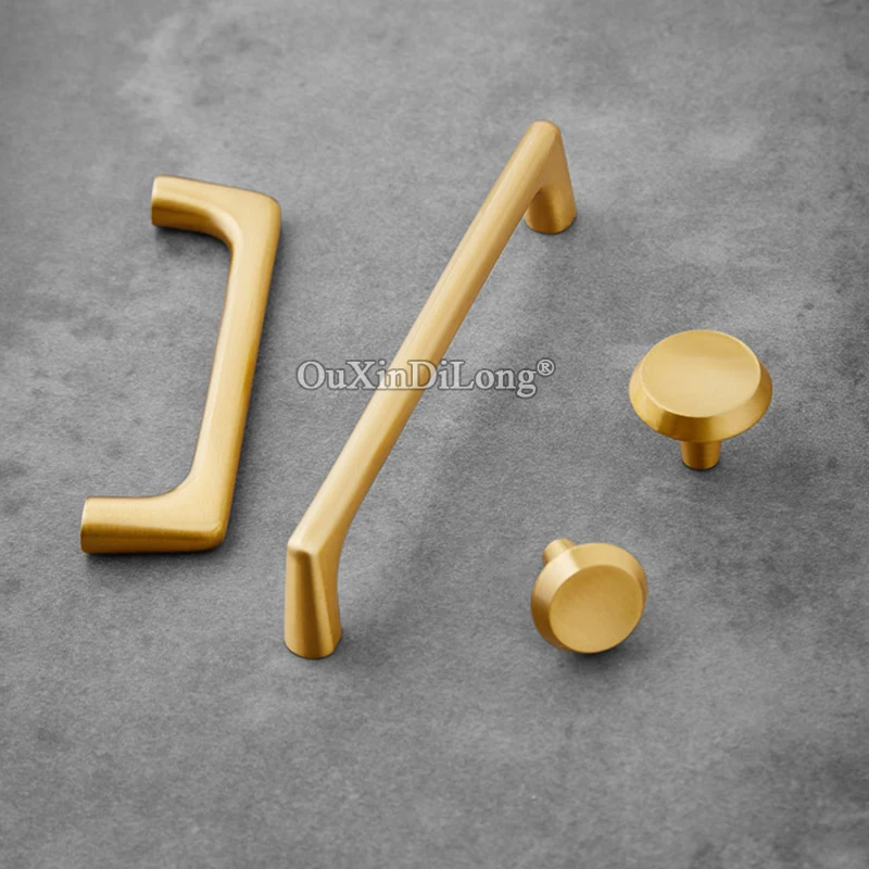 Top Luxury 10PCS European Solid Brass Cabinet Door Handles Cupboard Wardrobe Drawer Kitchen TV Cabinet Pulls Handles & Knobs