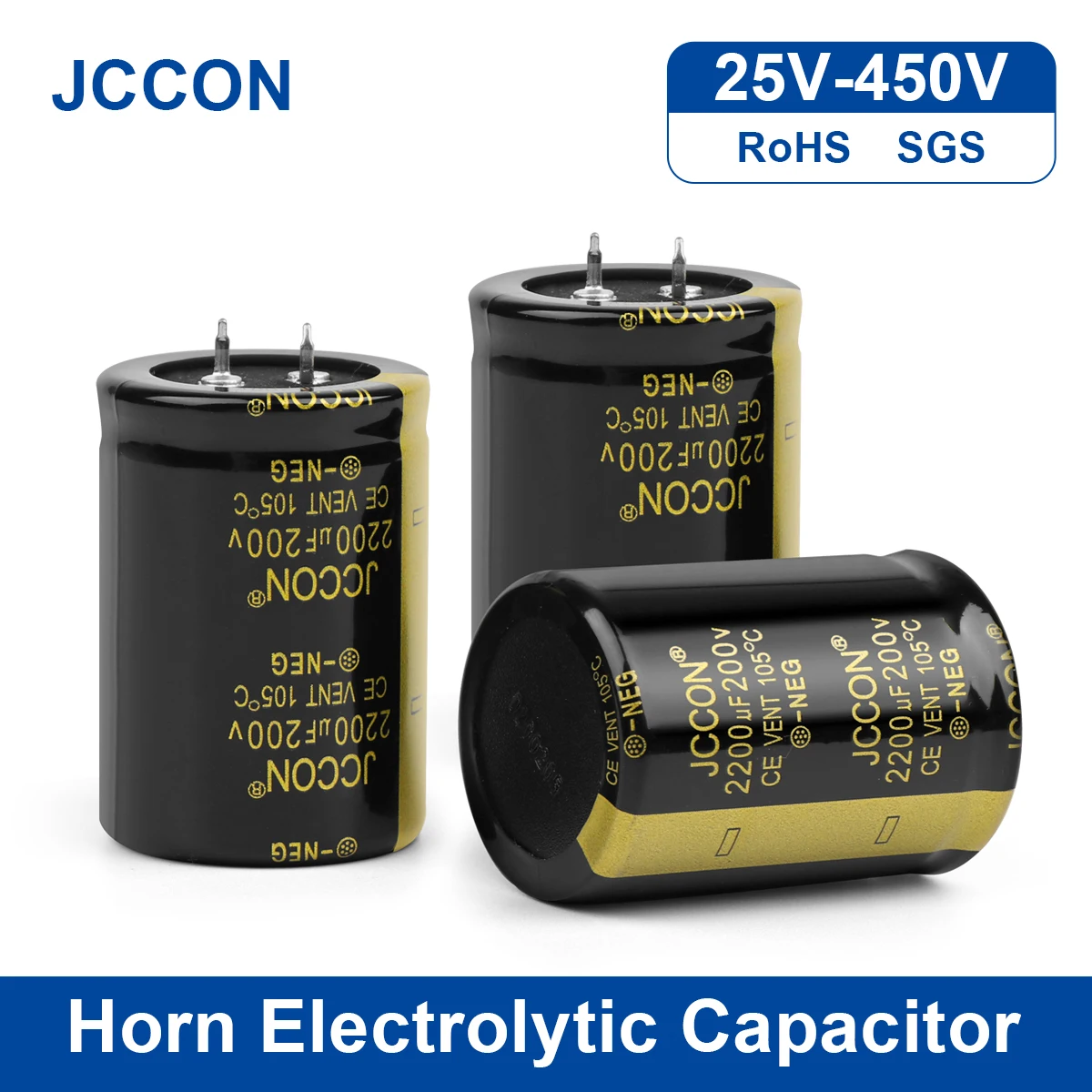 JCCON 25V 63V 80V 200V 450V Audio kondensator elektrolityczny 100UF 150UF 180UF 220UF dla Audio wzmacniacza Hifi wysoka częstotliwość niski ESR