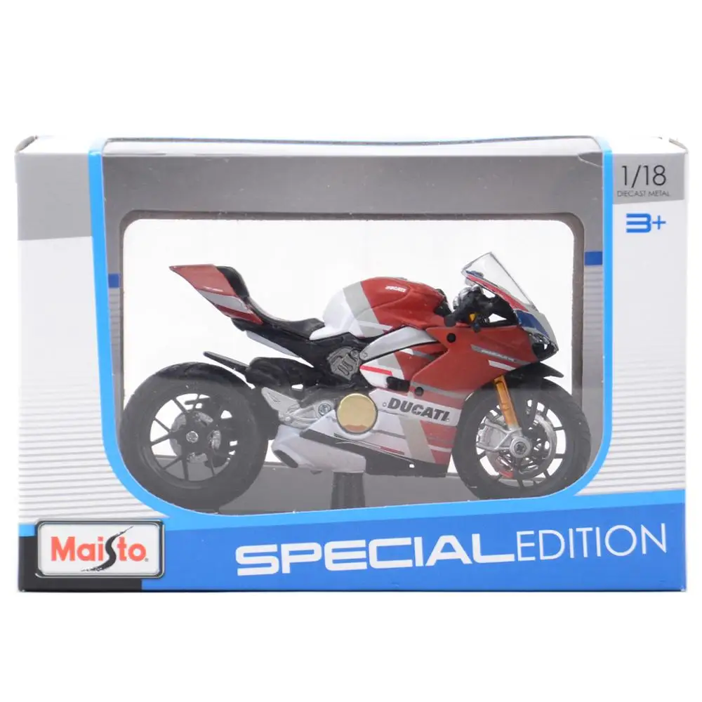 Maisto 1:18 Ducati Panigale V4 S Corse, vehículos fundidos a presión estáticos, pasatiempos coleccionables, juguetes de modelos de motocicleta