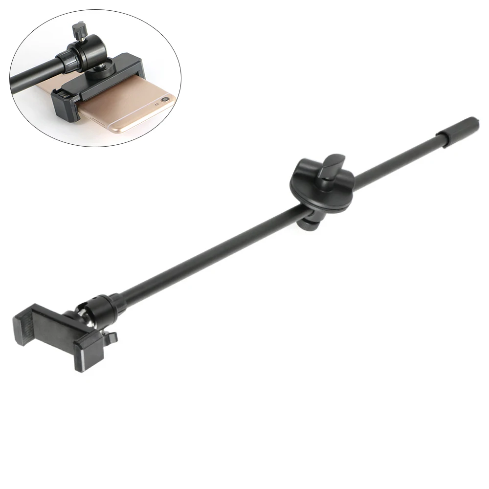 Microphone Crossbar Stand Cradle Head Mount Phone Clip Tripod Pole Accessories 3/8 Screw Holder Top Microphone Bracket Kit