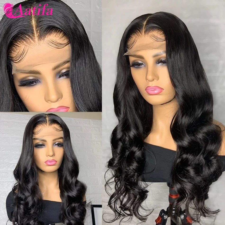 

Body Wave Lace Frontal Wigs 13x4 Lace Frontal Human Hair Wigs Peruvian HD Transparent For Women PrePlucked 4x4 Lace Closure Wigs