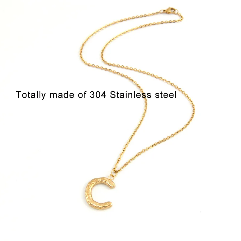 FASHION JEWELRY Capital letter C NECKLACE GOLD COLOR PENDANT SHORT FOR WOMEN GIRL stainless steel choker collares de moda