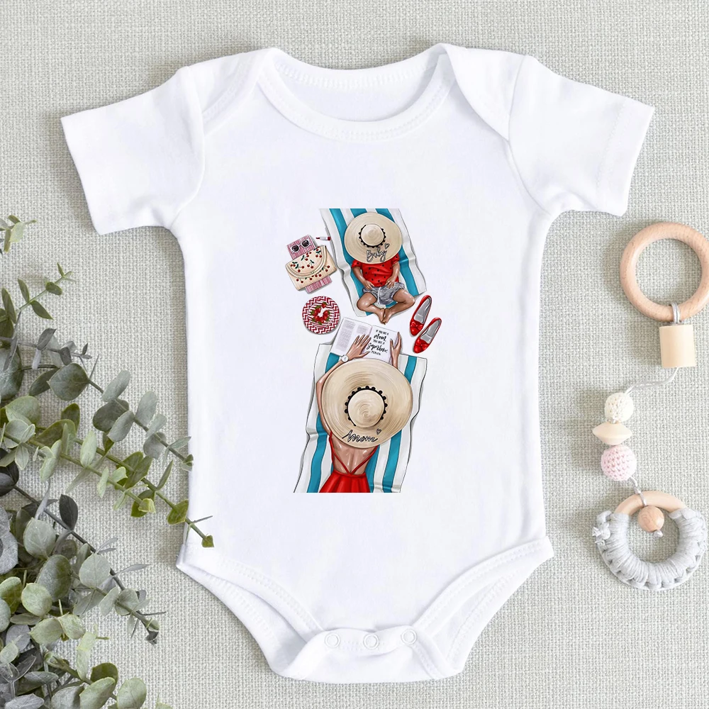 Baby Girl Birth Clothes Super Mom Hug Love Rompers for Newborns Summer Infant Aesthetic Onesies Comfy Soft Jumpsuits For Toddler