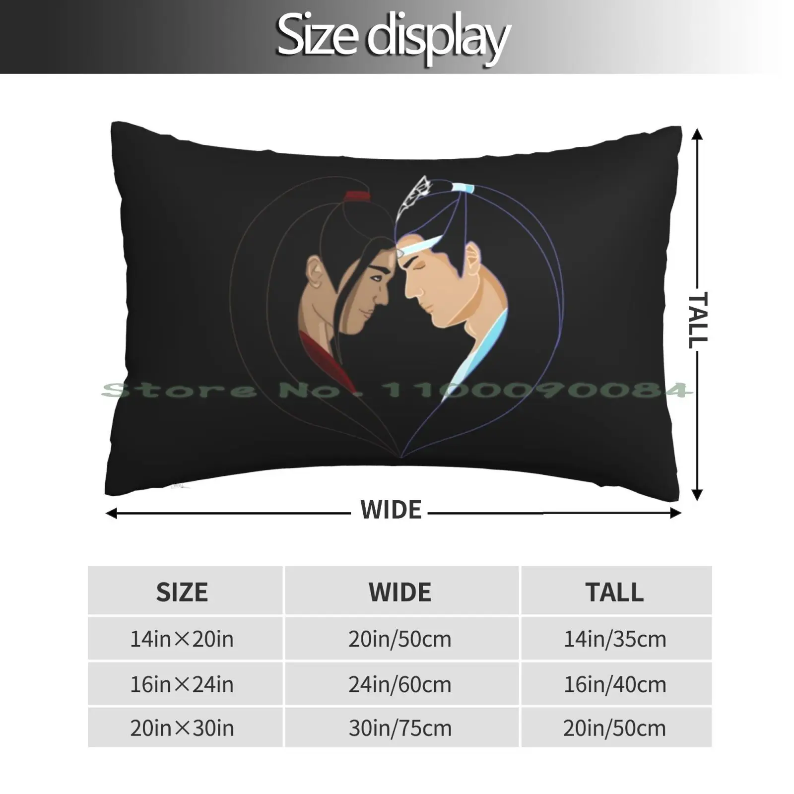 Wangxian Pillow Case 20x30 50*75 Sofa Bedroom Wangxian The Untamed Cql Wei Wuxian Lan Wangji Lan Zhan Wei Ying Mo Dao Zu Shi