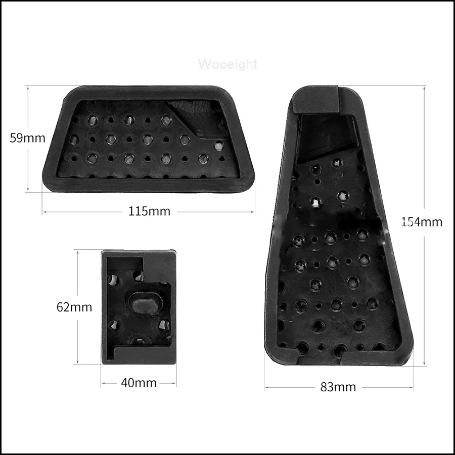 Wooeight 3x Car Accelerator Brake Clutch Pedal Footrest Pedals Plate Cover fit for Dodge Ram 1500-5500 2009-2015 2016 2017 2018