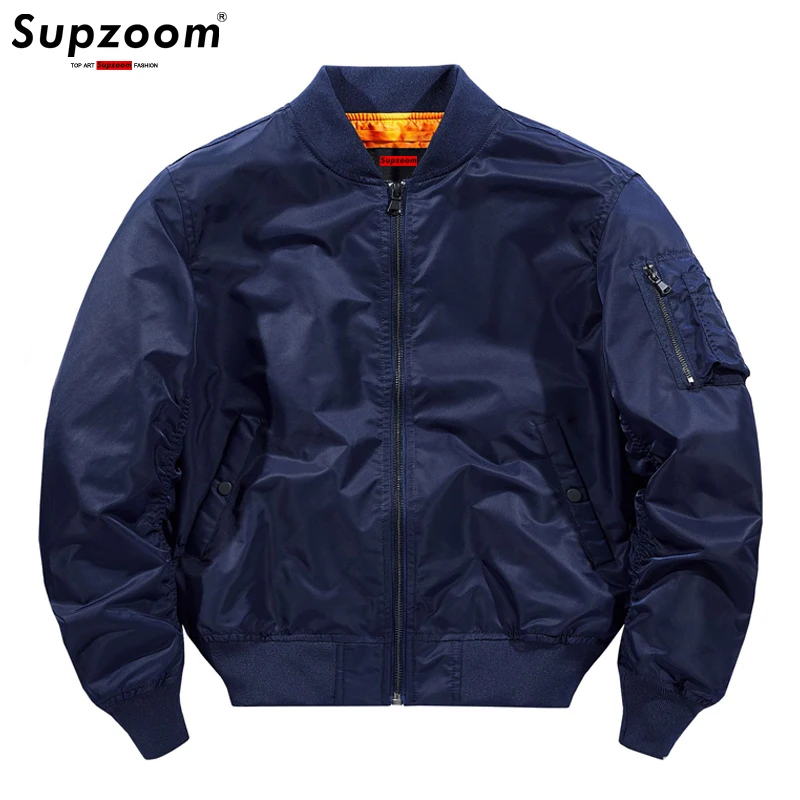 Supzoom 2021 Casual Baseball Jackets Bomber Air Force Pilot Jacket Motorcycle Solid Color Coat Large Military Uniform Foreign