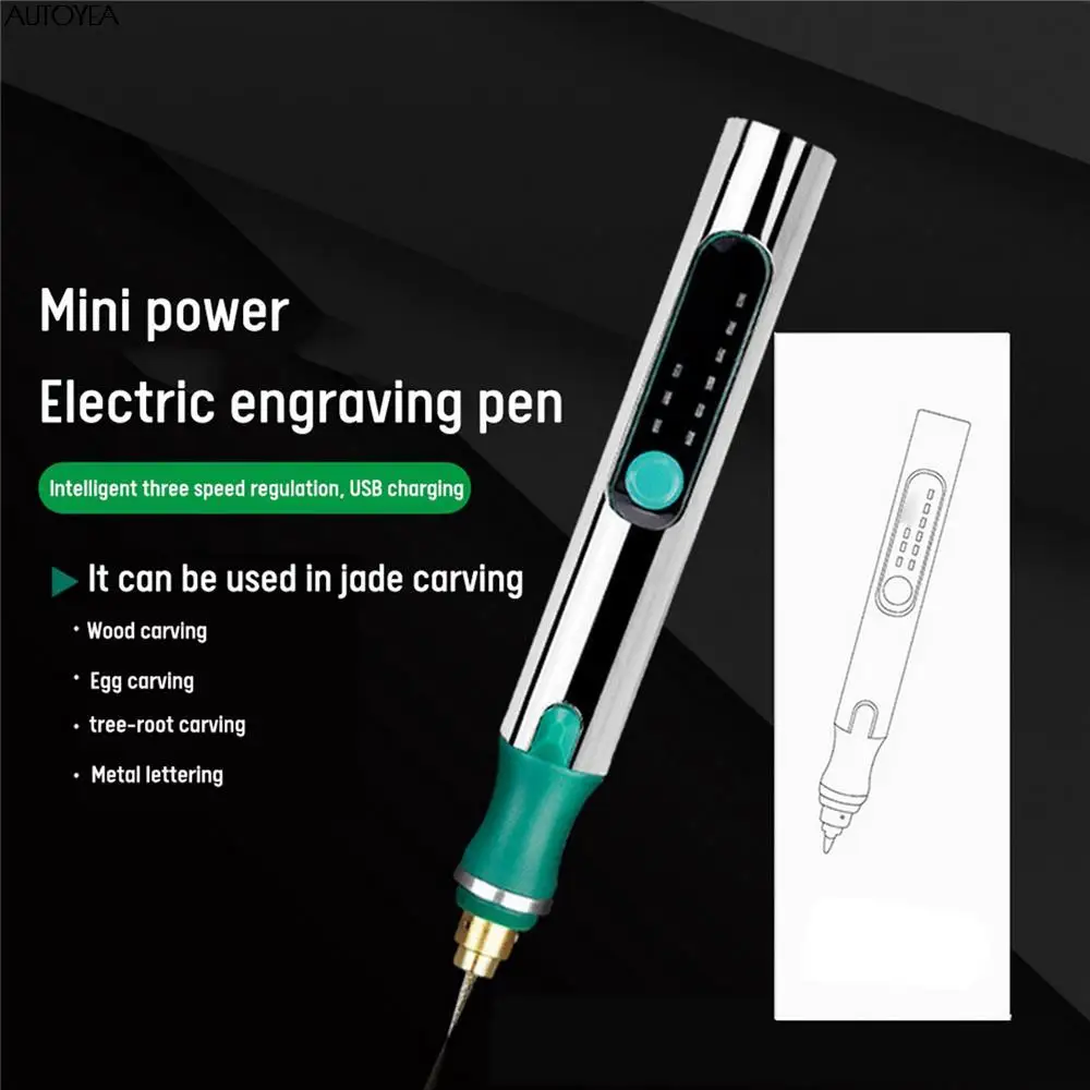 

Electric Engraver Pen Set Mini Grinding Machine Engraver Drill 25W 3 Gears Of Speeds Cordless Drill Rechargeable Rotary Tools