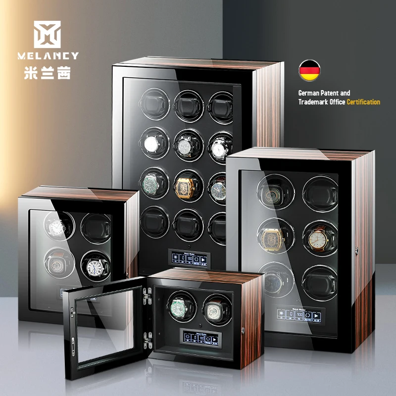 Luxury Automatic Watch Winder 2 4 6 9 12 24 Watches with Mabuchi Motor LCD Touch Screen and Remote Control Watch Storage Box