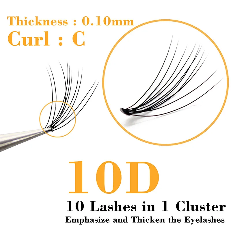 10D Russian Volume Eyelashes Extension Soft False Eyelash Natural Long C curl Mink Lash Eyelash Individual Grafting