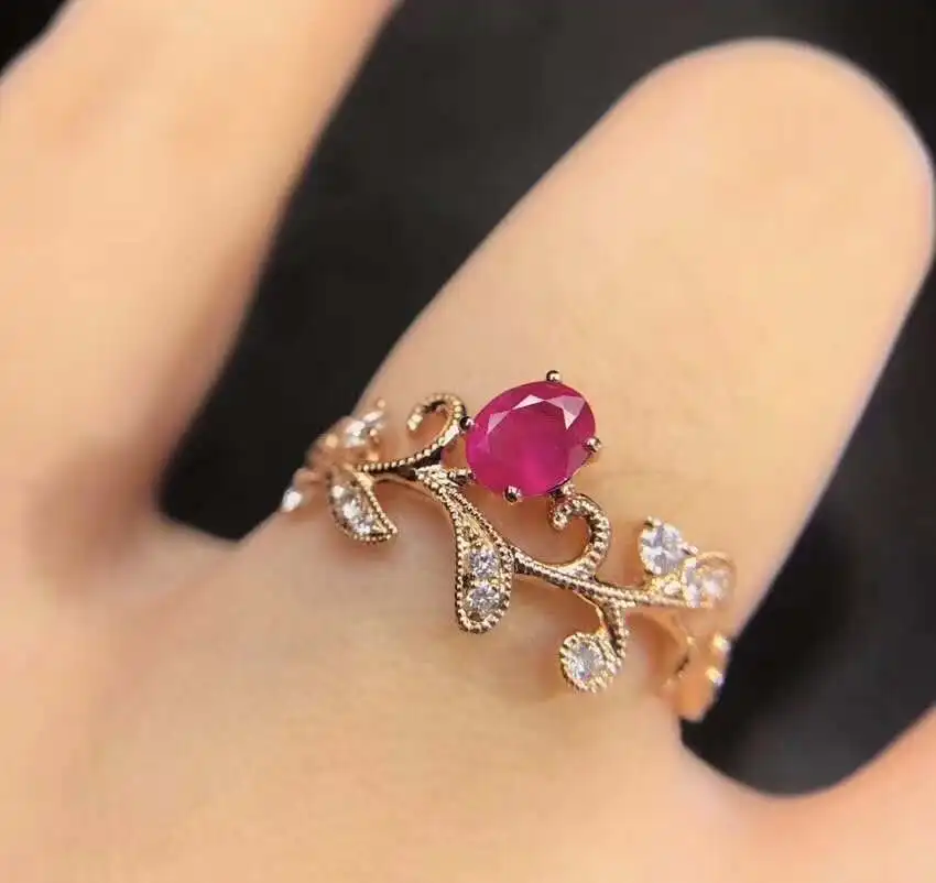 

Natural And Real Red Ruby Ring 925 Sterling Silver Rings for Wedding Rings Silver 925 Gemstones Jewelry Fine Jewelry