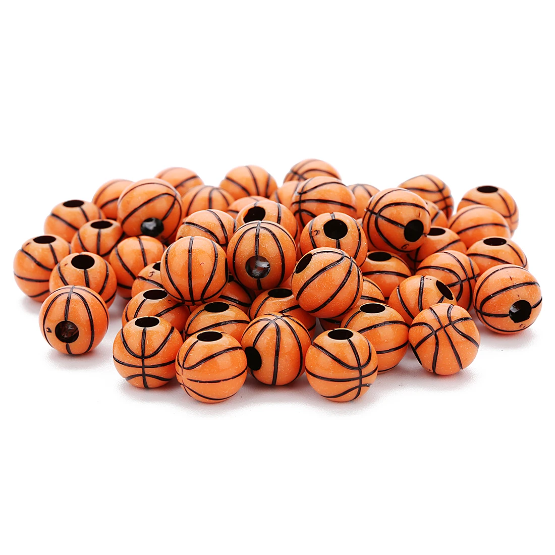 50pc/lot Football Baseball Basketball Tennis Acrylic Beads Sport Ball Spacer Beads Fit For Bracelet Necklace Diy Jewelry Making