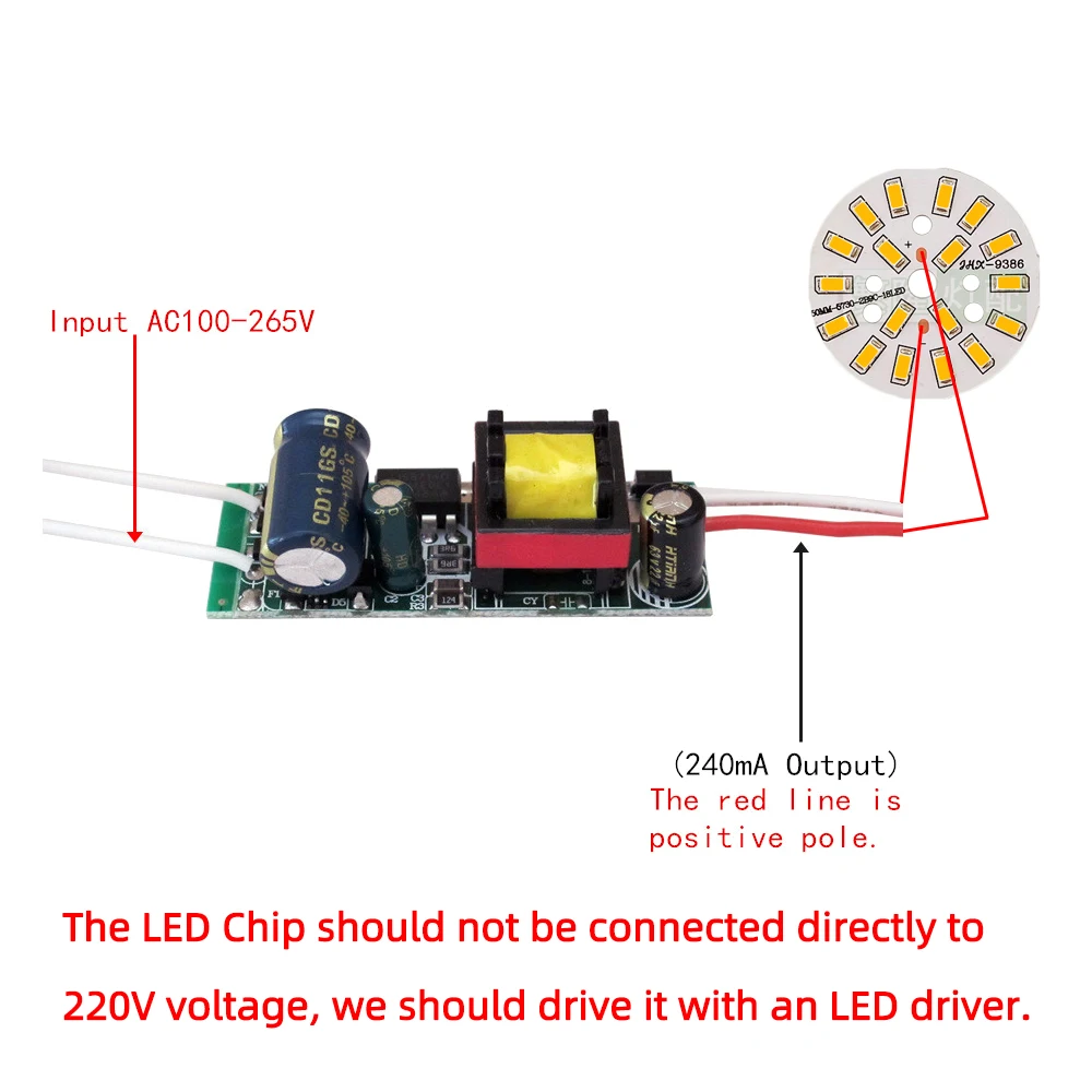 5pcs/Lot 3W 5W 7W 9W SMD5730 LED Chips 240mA 260mA Constant Current Input Light Bead For White/Warm DIY Downlight