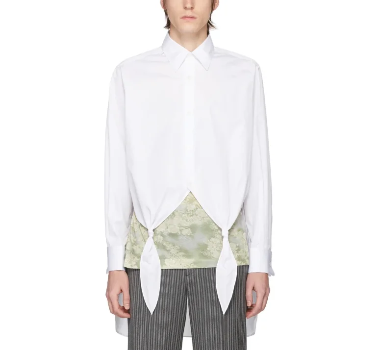 

S-6XL!!Original long sleeve lapel shirt with short front and long back casual loose shirt for both men and women