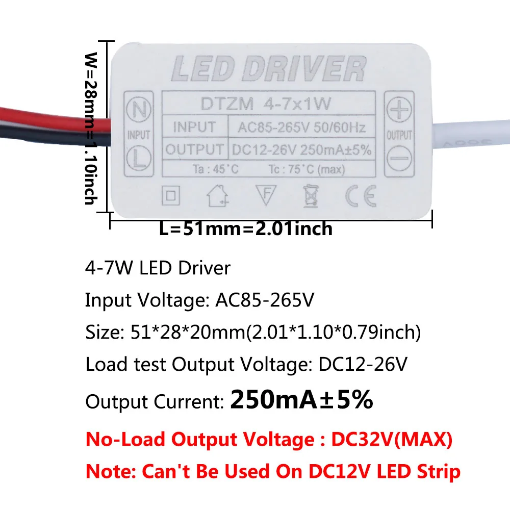 Imagem -03 - Alimentação de Led Transformadores de Iluminação para Luzes Led ma 4w 7w 10w 12w 15w 17w 24w 28w 35w Unidade de