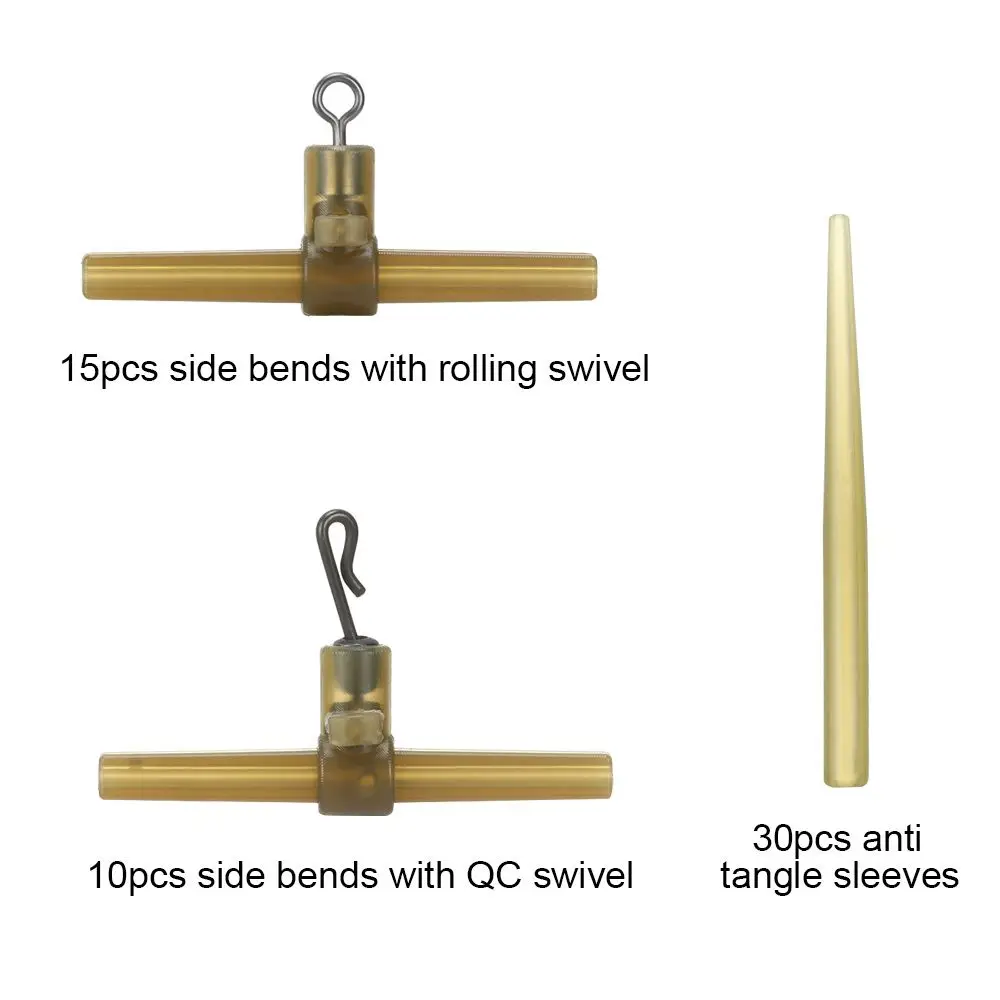 Fishing Equipment Silicone Hose Link Helicopter Anti Tangle Sleeves Side Bends With Swivel Carp Fishing Accessories Kit