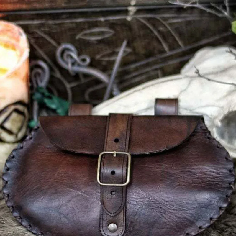 Bolsa punk steampunk medieval, carteira de couro masculina e feminina, traje de pirata de cavaleiro, acessório de equipamento antigo para adultos