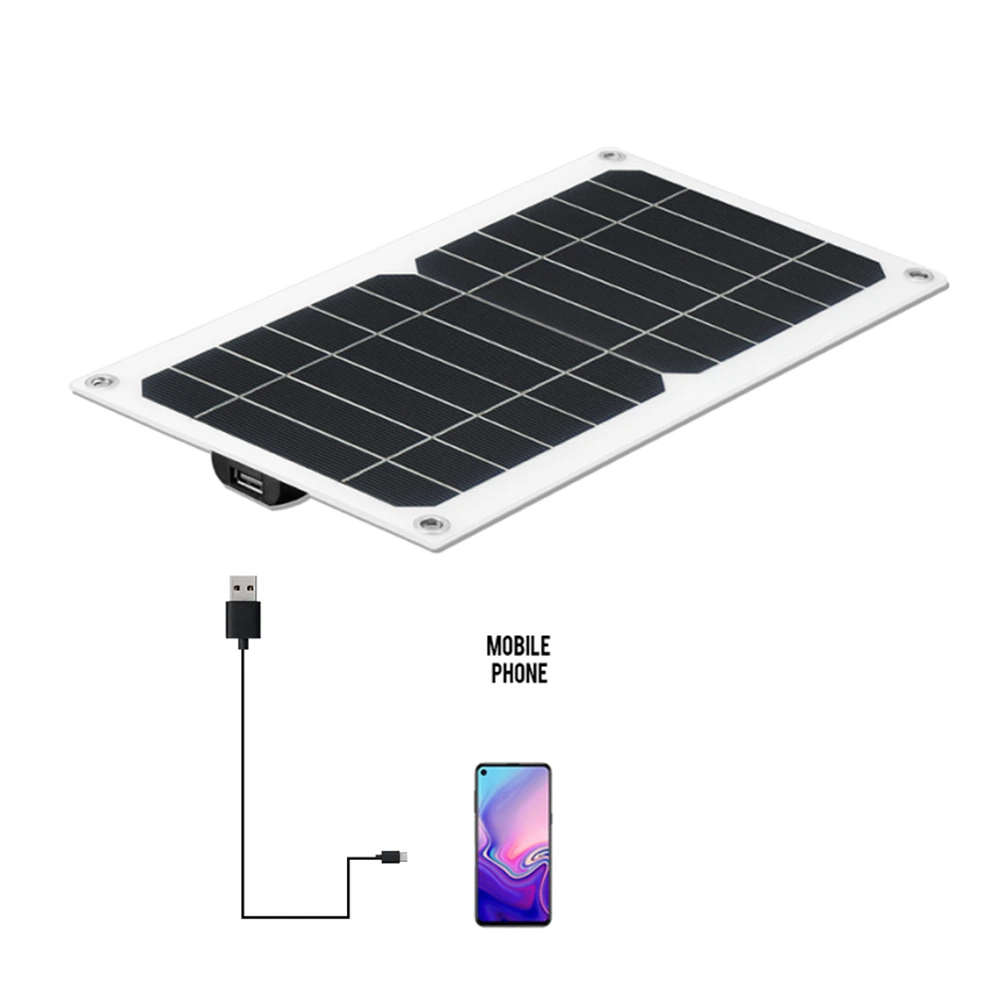 Portable Solar Charger 5W Flexible Solar Panel 5V 1A USB Output Port for Mobile Phone Charging Outdoor Cycling Climbing Hiking