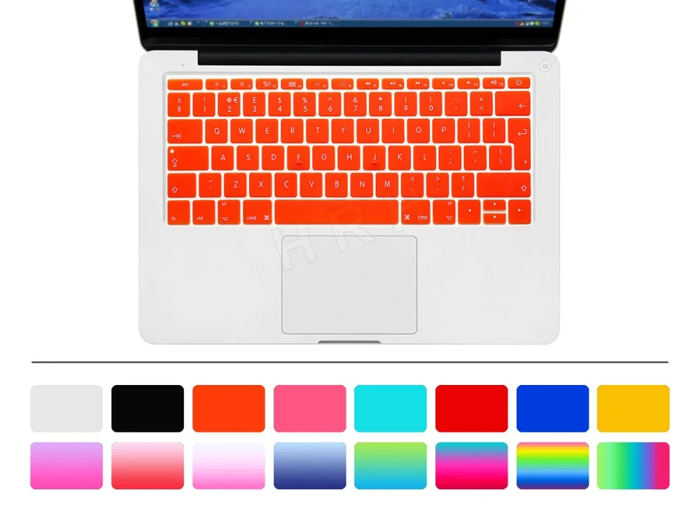 Hrh Eu/Uk Engels Silicone Toetsenbord Cover Skin Voor Mac Nieuwe Pro 13 "A1708 (2016 Versie Geen touch Bar) en Voor Macbook 12" A1534