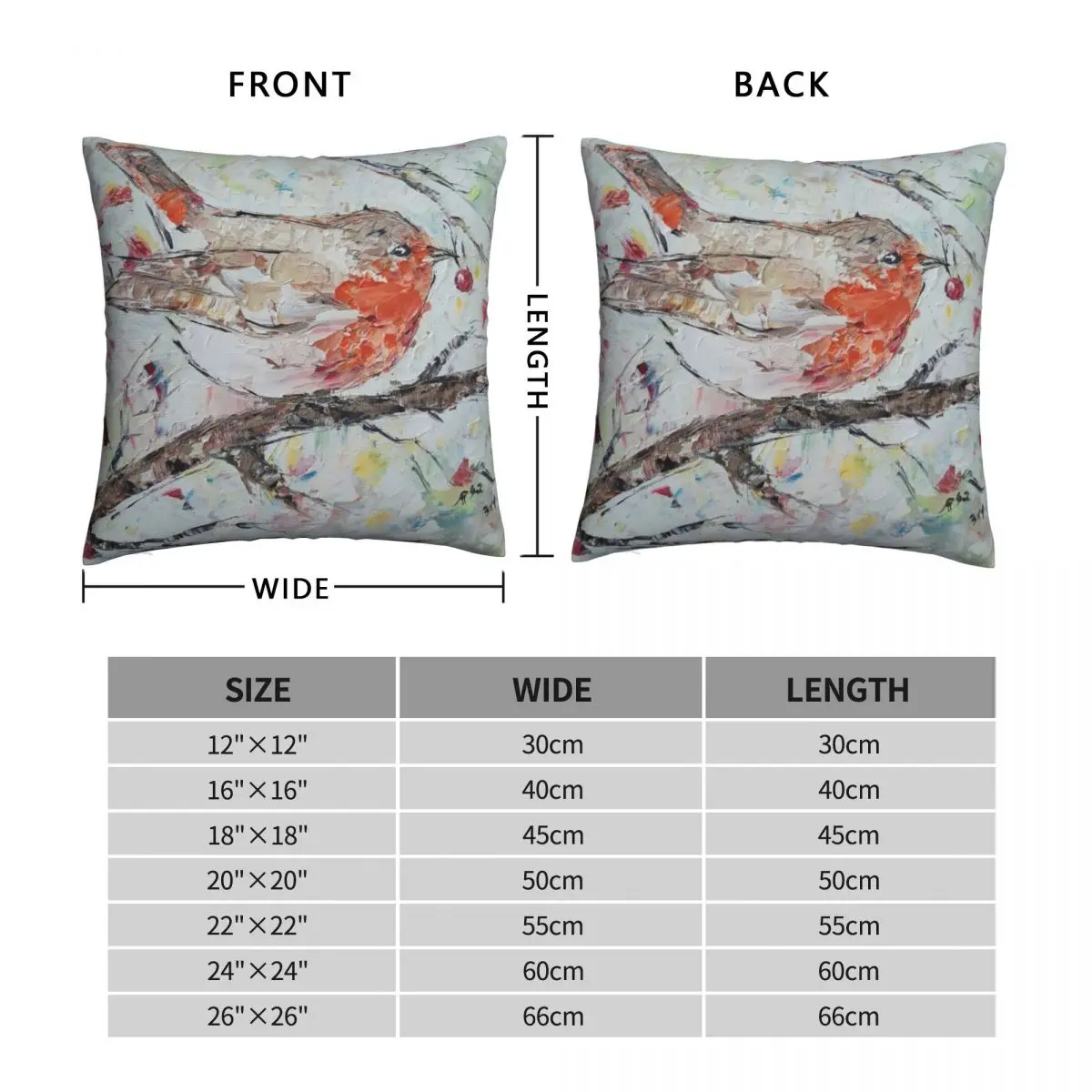 Robin Perch 5 Square Pillowcase Polyester Linen Velvet Printed Zip Decor Throw Pillow Case Bed Cushion Cover 18