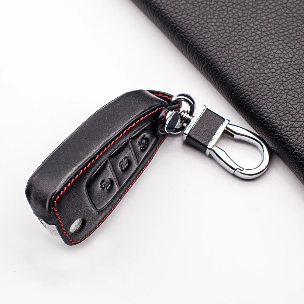 High quality carrying leather car key cover for Ford Focus 3 Focus MK4 Ecosport Kuga remote control dust collector