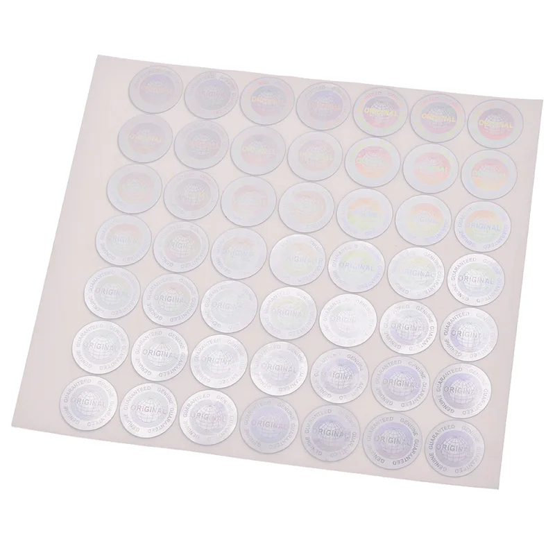 196PCS Hologram Genuine Guaranteed And Original Hologram Sticker Gold Silver Color Global Design Logo Labels