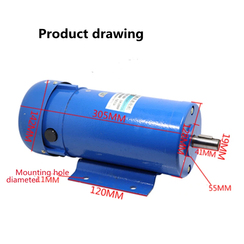 Imagem -02 - Ímã Permanente dc Motor 1200w de Alta Potência 1800 Rpm Motor de Alta Velocidade Pode Ser Velocidade Ajustável Pode Ser Motor Revertido Dc220v