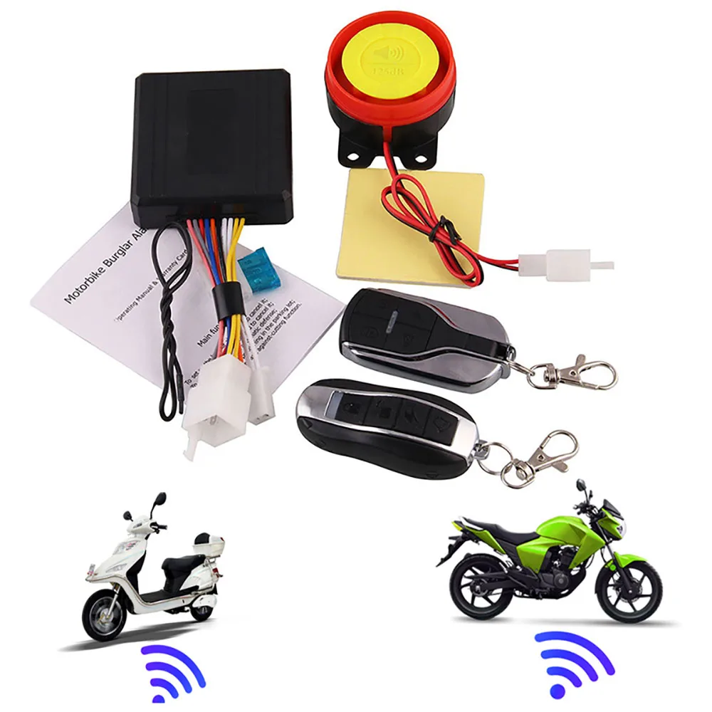 

Alarm for motorcycle, scooter, moped with remote auto start, Universal, anti theft, security system