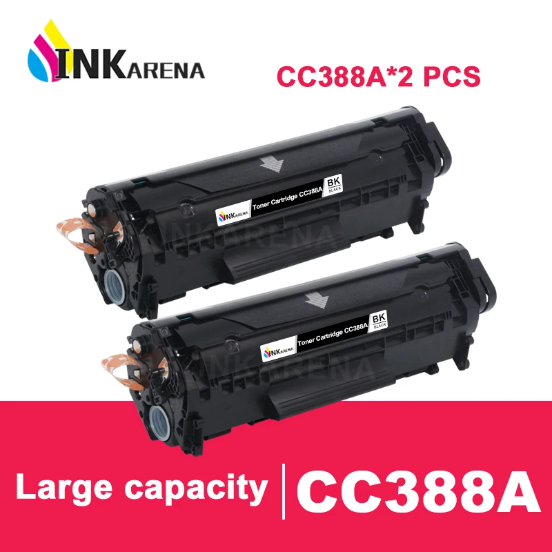 

INKARENA 2PCS CC388A Compatible For HP 88A 388A Toner Cartridge For HP LaserJet P1007 P1008 P1106 P1108 M1136 M1213nf M1216nfh