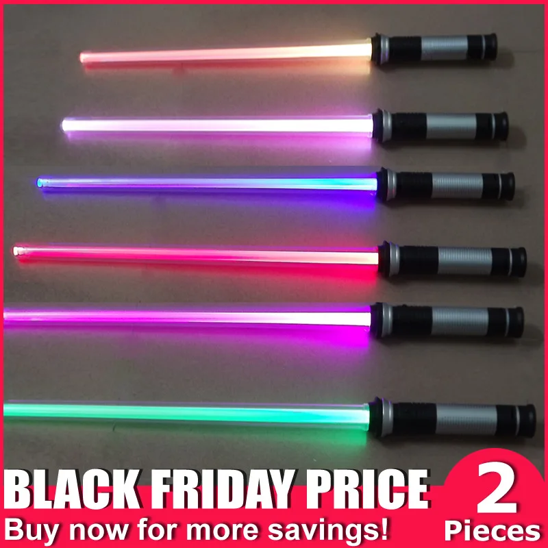 2 Pieces Flashing Lightsaber Laser Double Sword Toys Sound and Light Skywalker Sword Toy Gift Boy Girl Birthday Gift