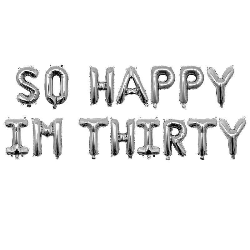 17 قطعة/المجموعة 16 بوصة الذهب الأسود احباط رسالة بالونات 30th حفلة عيد ميلاد زينة سعيدا أنا ثلاثين 32 ''30 عدد كرات لافتات