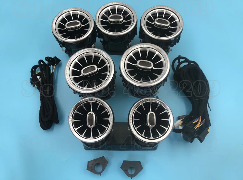 Komplettes Set 64 Farben für Mercedes Ambientebeleuchtung LED C/GLC 2014-2022 x253 w205 Turbinen-Luftauslass Rotierende Hochtöner-Beleuchtung – Detail 19