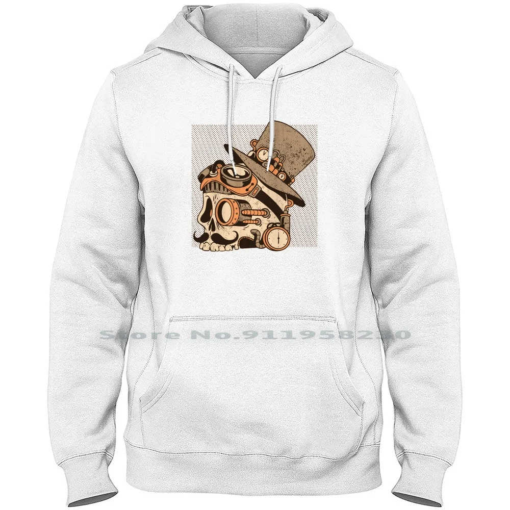 

Skull Steampunk Men Hoodie Sweater 6XL Big Size Cotton Steampunk Cartoon Steam Skull Movie Comic Team Tage Punk Game Tea Pun