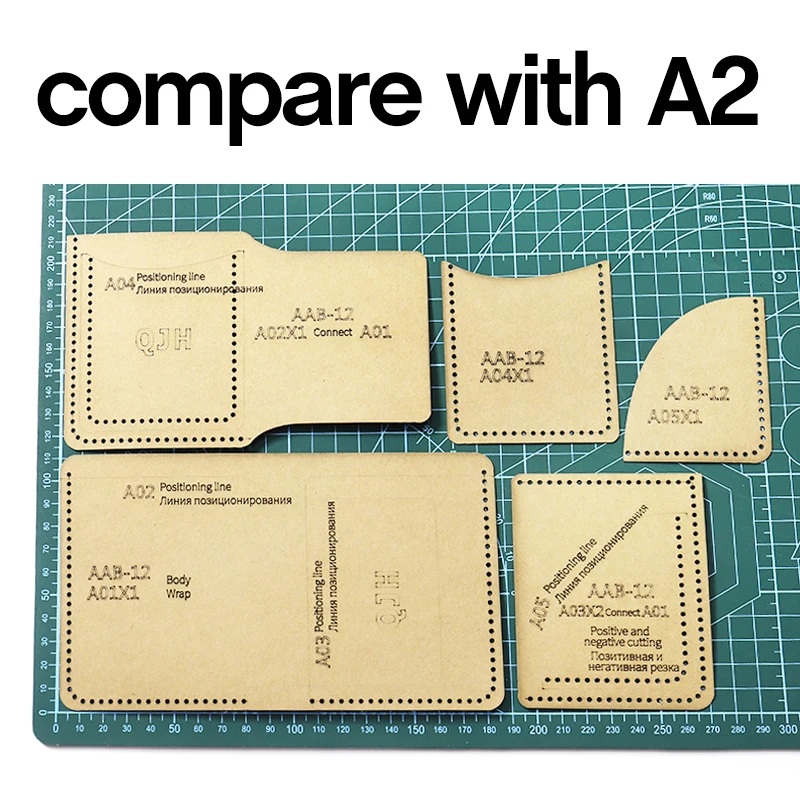 1Set DIY Kraft Paper Template New Fashion Retro Men and Women Wallet Leather Craft Pattern DIY Stencil Sewing Pattern 9cm*11cm