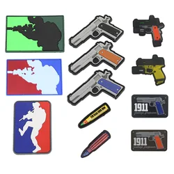 PVC Pistol 1911 patch intage FirepowerAssault Pistol  Epoxy Armband Broken Base Military Tactics Badge Headband Clothing