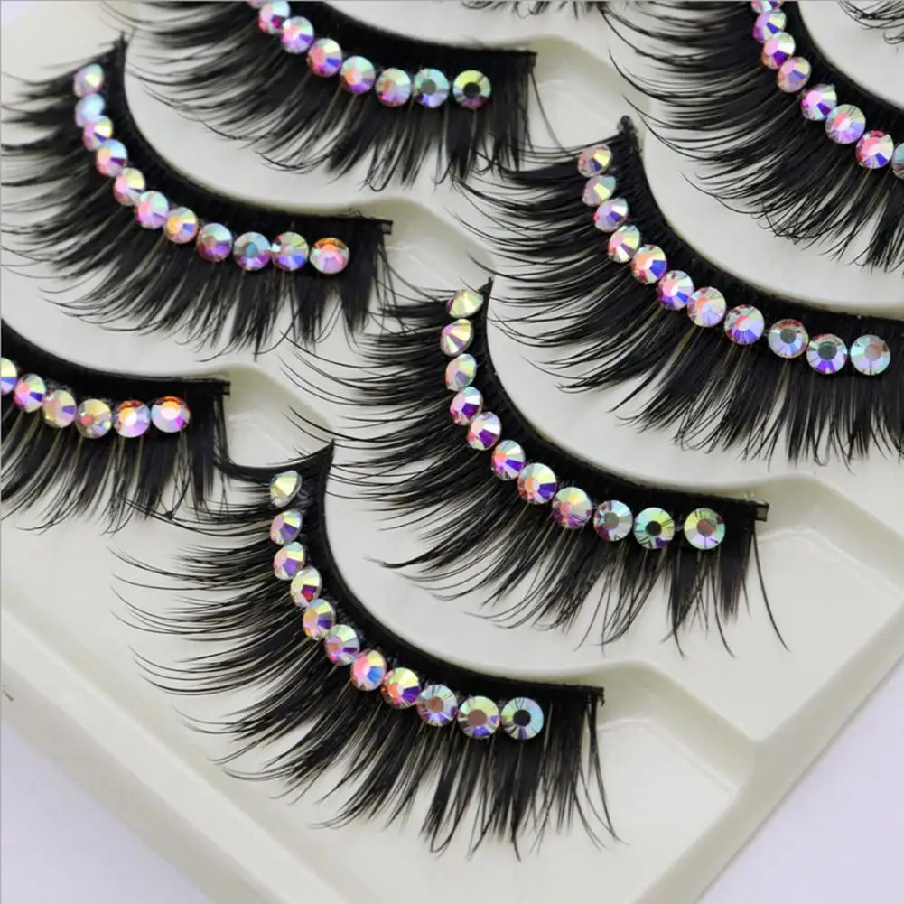 Lash Extension Supplies Colored False Eyelashes White Symphony Diamond Fake Eyelashes Natural Long Thick Parties Role-play Tool