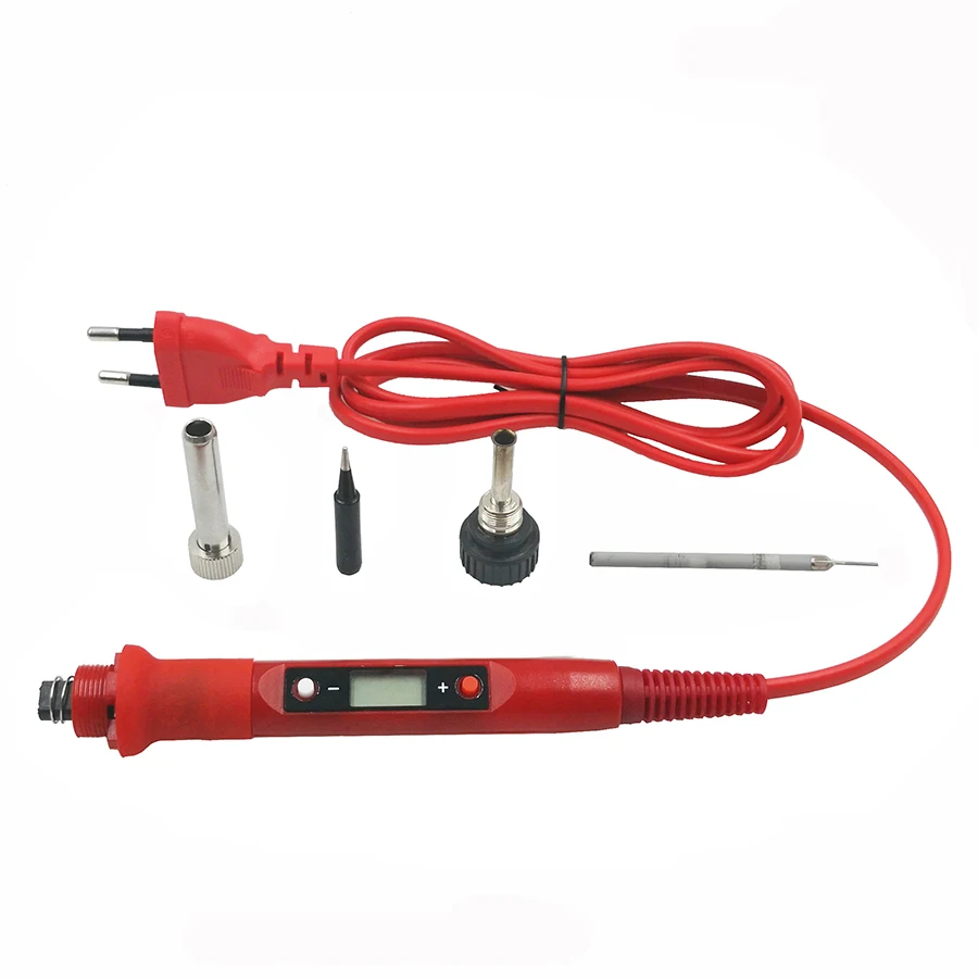 80W Digital Electric Soldering Iron Set Kit Welding Iron Staion 110V 220V with Soldering Paste Flux Tips Stand  Tool Bag