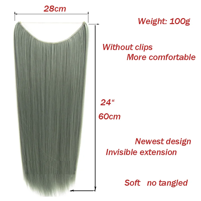 Jeedou 0ne Piece Synthetic Hair Extension Straight 24