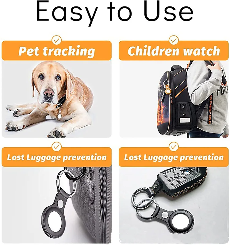 Dành Cho Apple Airtags Ốp Lưng Móc Khóa Da Bảo Vệ Cho Airtag Theo Dõi Thiết Bị Định Vị Thiết Bị Chống Thất Lạc Cho Airtag Không Thẻ Ốp Lưng llavero