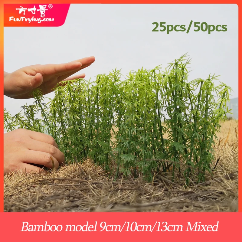 25/50pcs Bamboo Model,landscape Model Train Railway Layout Scenery Scale Building Materials Miniature Dioramas Display Military