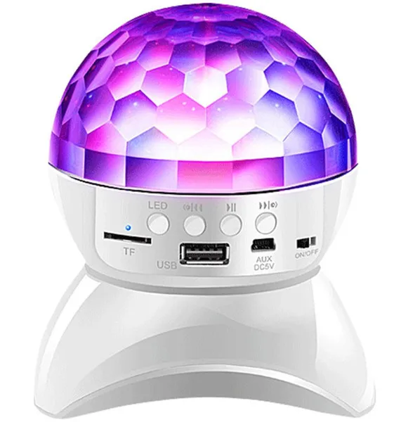 Bluetooth LED Crystal Magic Ball Stage Effect Light 1000mAh RGB DJ Club Disco Party Lighting With USB TF FM Radio Bluetooth