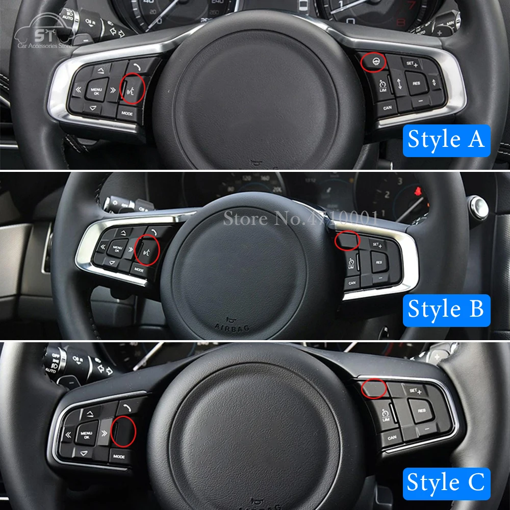 Aluminum Alloy,Car Steering Wheel Button Sticker,Protection Trim Cover,for Jaguar XE XEL XF XFL F-PACE E-PACE F-TYPE,Accessories