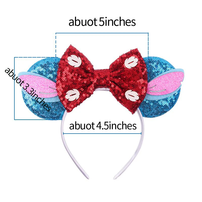 New Minnie Mouse Ears Headband Women Festival Ear Sequin Bows Hair Band Girls Hair Accessories 2021 New Headbands