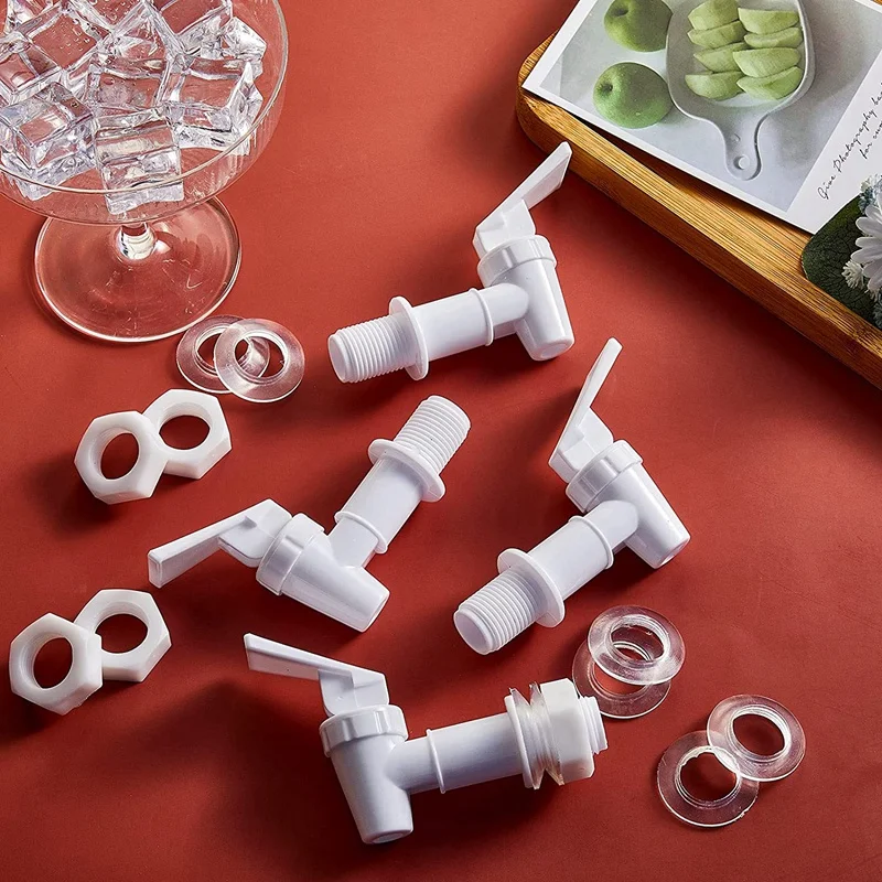 4 stück Ersatz Kühler Wasserhahn Wasser Flasche Krug, Dispenser Tap Set, Wiederverwendbare Zapfen Auslauf Wasser Getränke Dispenser