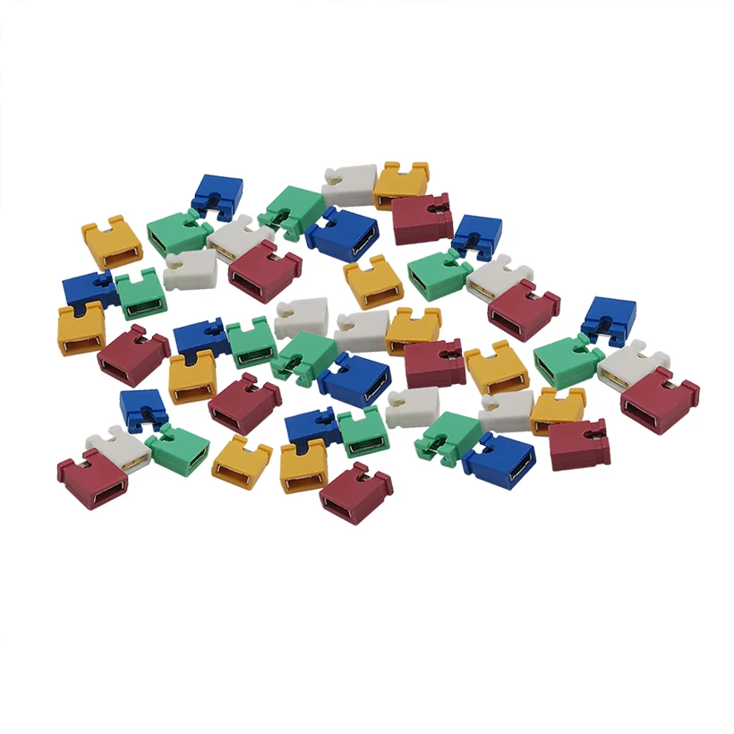 60Pcs 2.54mm Standard Computer Jumper Blocks Connector Colorful Pin Header 3 1/2 Hard Disk Drive Motherboard Expansion Card